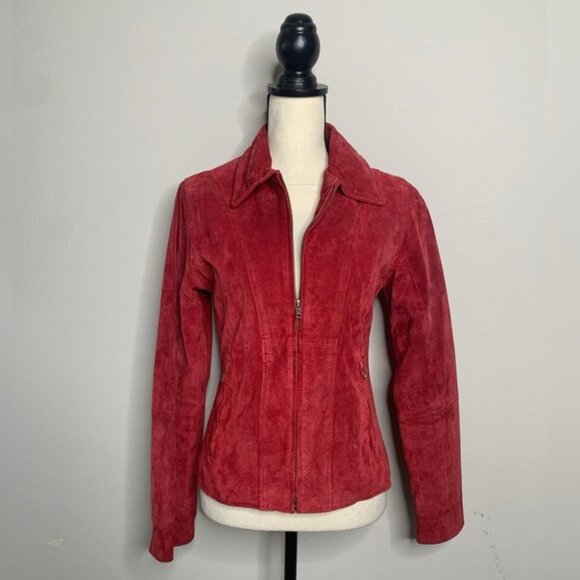 Wilsons Leather Red Vintage Suede Leather Jacket - Picture 1 of 11
